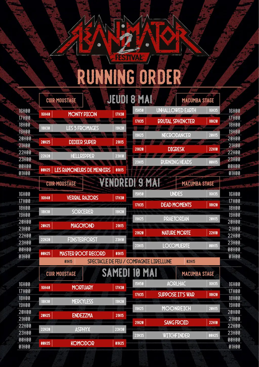 running order re-animator 2025