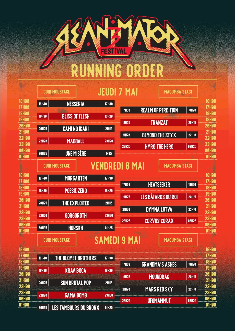 Running Order Re-Animator 2026